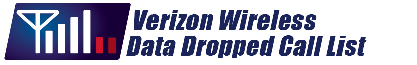 Verizon 
Wireless Data Drops List Banner; the page details Verizon Wireless Data 
drops and coverage issues on Verizon's 1XRTT, EvDO, 3G and 4G data 
networks